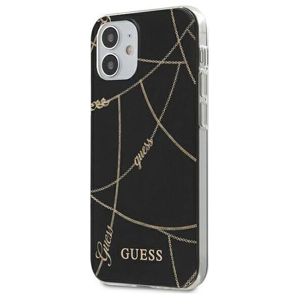 Guess Etui Guess GUHCP12SPCUCHBK do iPhone 12 5,4 czarny/black hardcase Gold Chain Collection (106797) - om-67489