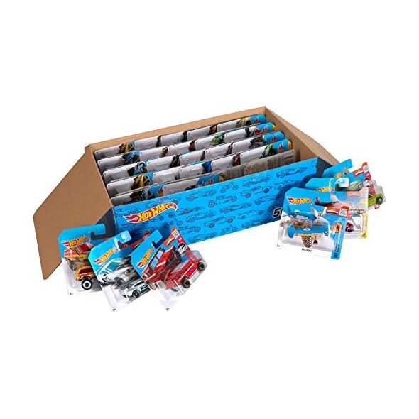 Mattel Hot Wheels CGN22 - zestaw 50 pojazdów odlewanych ciśnieniowo w skali 1:64, bardzo duży zestaw upominkowy, po 50 zabawek każdy, losowy wybór, od 3 lat