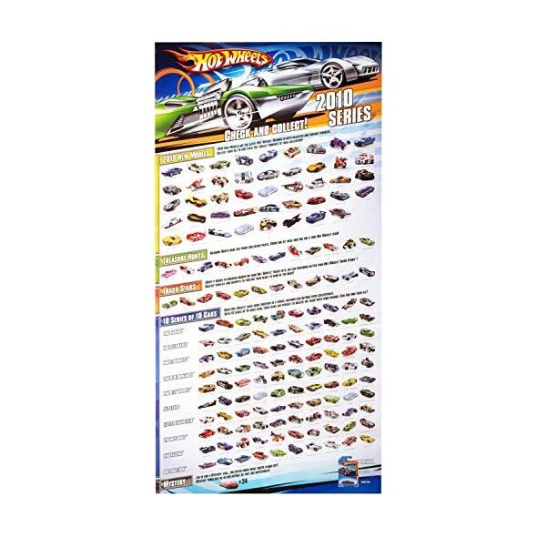 Mattel Hot Wheels CGN22 - zestaw 50 pojazdów odlewanych ciśnieniowo w skali 1:64, bardzo duży zestaw upominkowy, po 50 zabawek każdy, losowy wybór, od 3 lat