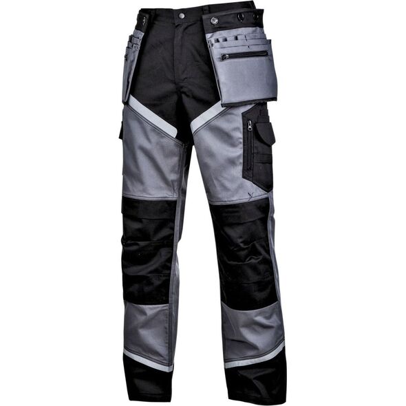 Lahti Pro SPODNIE CZARNO-SZARE Z PASAMI ODBLASK., "2XL", CE, LAHTI