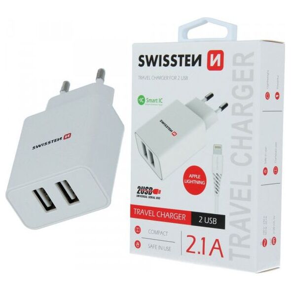Ładowarka Swissten 2x USB-A 2.1 A (52451)