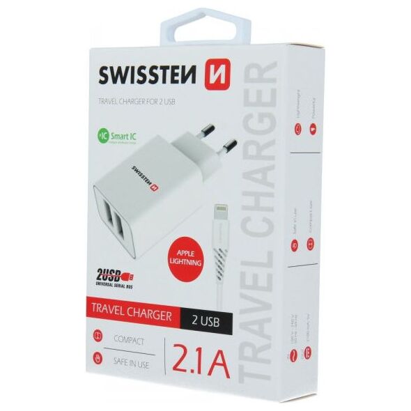 Ładowarka Swissten 2x USB-A 2.1 A (52451)