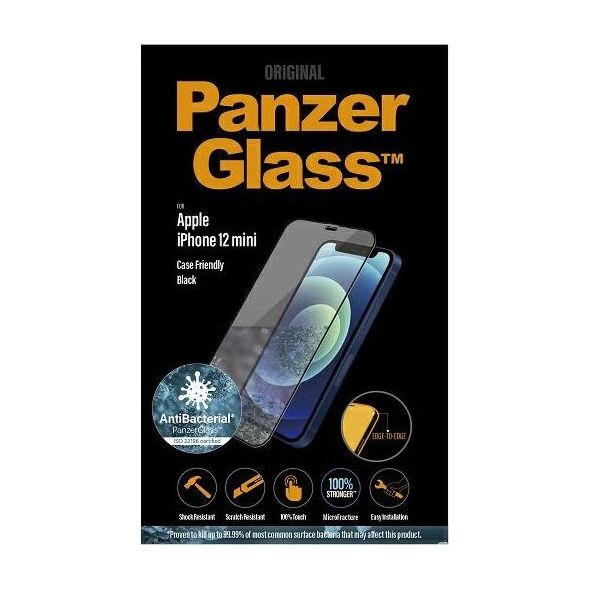 PanzerGlass Szkło hartowane antybakteryjne E2E Super+ do iPhone 12 Mini (2710)