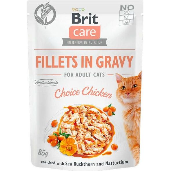 Brit Brit Care Cat Pouch Choice Chicken - filety z kurczaka w sosie, mokra karma dla kota, saszetka 85g uniwersalny