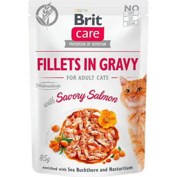 Brit Brit Care Cat Pouch Salmon - filety z łososia w sosie, mokra karma dla kota, saszetka 85g uniwersalny