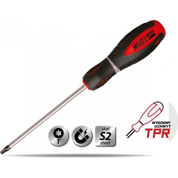 Dedra Wkrętak Torx T30x100mm, stal S2, uchwyt 3-materiałowy