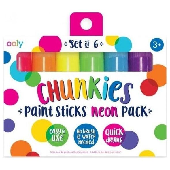 Kolorowe Baloniki Farby w kredce Chunkies Paint Sticks Neon 6szt