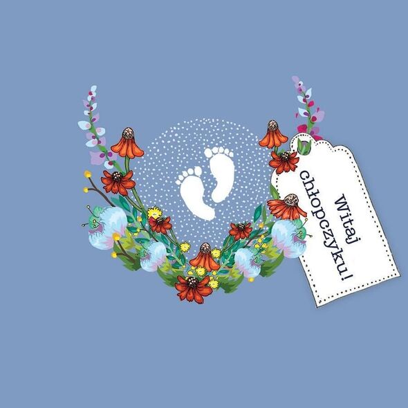 Clear Creation Karnet Swarovski kwadrat CL3412 Narodziny Witaj ch