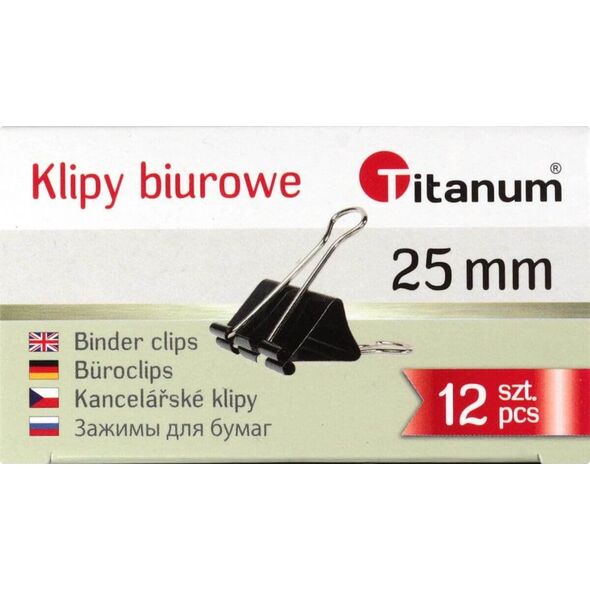 Titanum Klipy biurowe 25mm 12szt (397823)