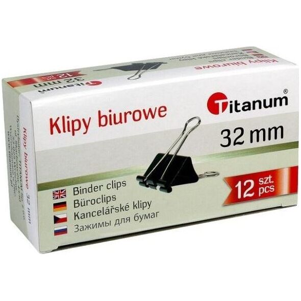 Titanum Klipy biurowe 32mm 12szt