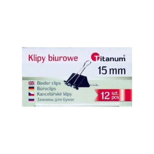 Titanum Klipy biurowe 15mm 12szt