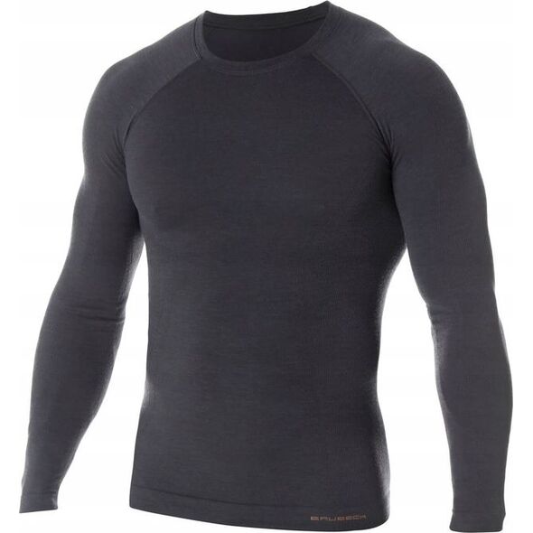 Brubeck Koszulka męska Active Wool grafitowa r. M (LS12820)