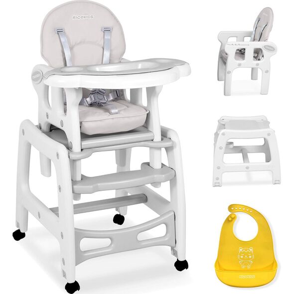 Ricokids Krzesełko do karmienia Sinco 5w1 szare (7090)
