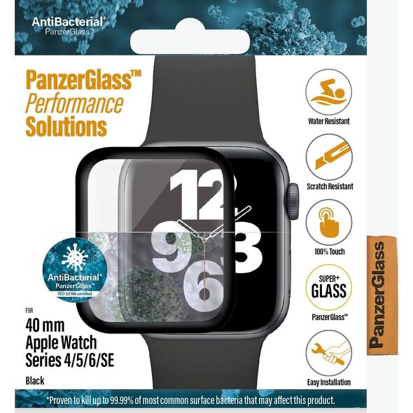 PanzerGlass Szkło antybakteryjne do Apple Watch Series 4/5/6/SE 40mm (2016)