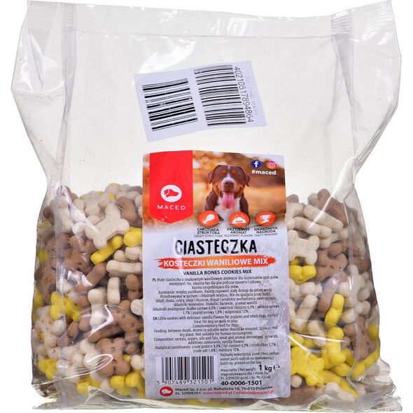 Maced Ciastka dla psa - waniliowe kosteczki mix 1 kg