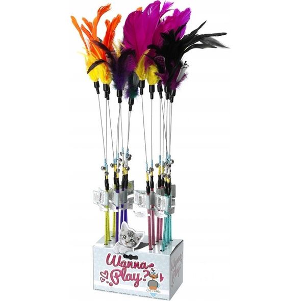EBI EBI WĘDKA DLA KOTA KOLOROWE PIÓRKA 60cm 408/430439