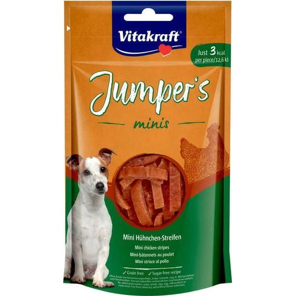 Vitakraft VITAKRAFT PIES JUMPERS MINIS STRIPES 80g KURCZAK