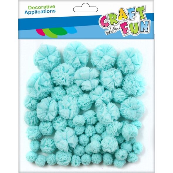 Craft with Fun CF OZDOBA DEK POMPON TKAN 60SZT NIEB MIX 12/144
