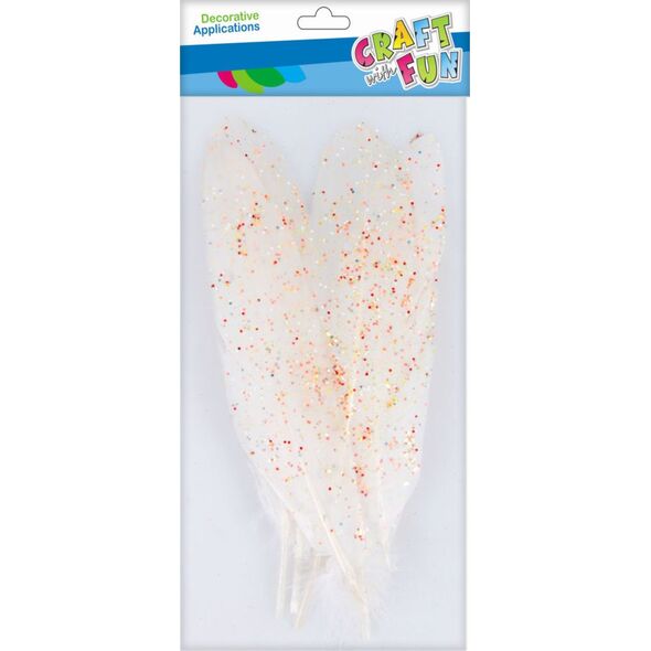 Craft with Fun CF OZDOBA DEK PIORKA 17-22CM 6SZT BROKAT 20/600