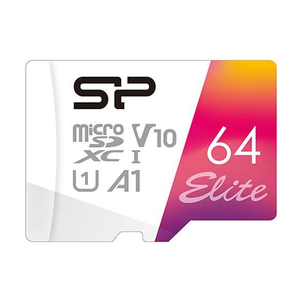 Karta Silicon Power Elite MicroSDXC 64 GB Class 10 UHS-I/U1 A1 V10 (SP064GBSTXBV1V20SP)