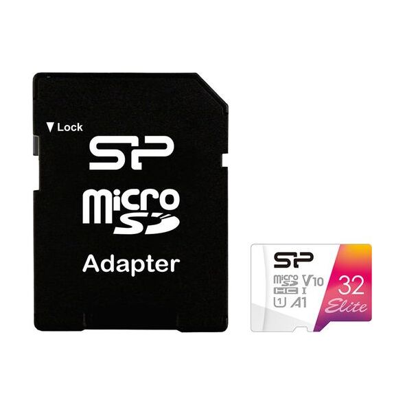 Karta Silicon Power Elite MicroSDHC 32 GB Class 10 UHS-I/U1 A1 V10 (SP032GBSTHBV1V20SP)