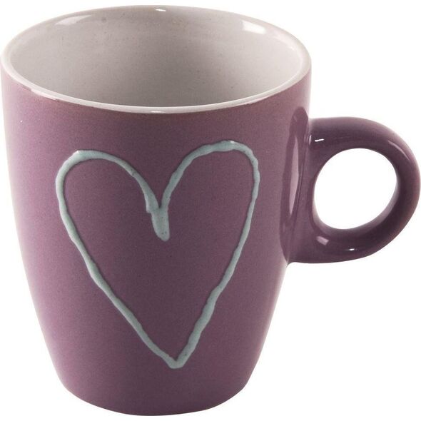 Orion Kubek ceramiczny w serca zestaw kubków do kawy herbaty 4 sztuki 230 ml