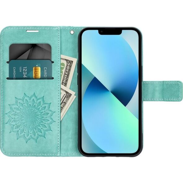 OEM Kabura MEZZO Book do IPHONE 14 mandala zielony