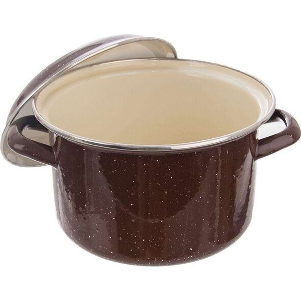 Orion Garnek emaliowany brązowy 20cm 3.2l pokrywa