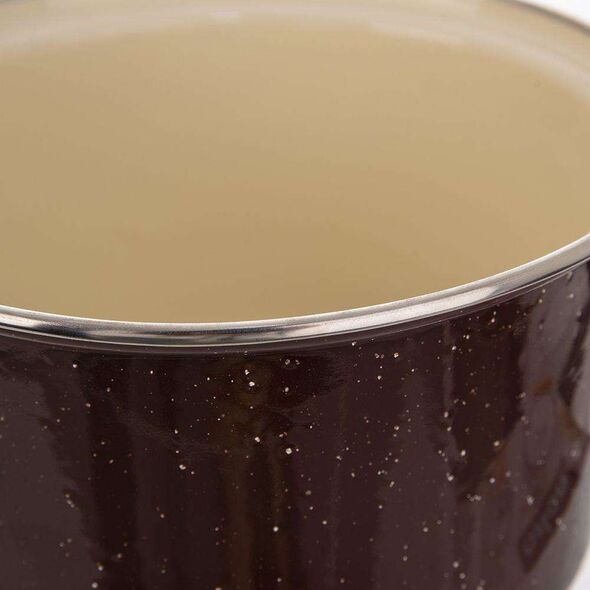 Orion Garnek emaliowany brązowy 20cm 3.2l pokrywa
