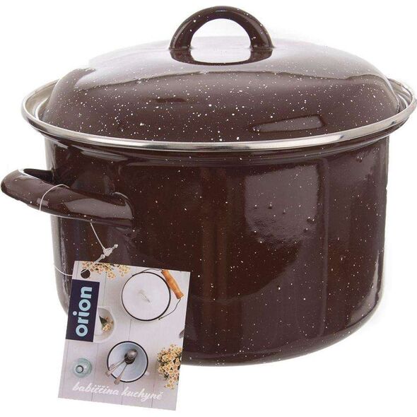 Orion Garnek emaliowany brązowy 20cm 3.2l pokrywa