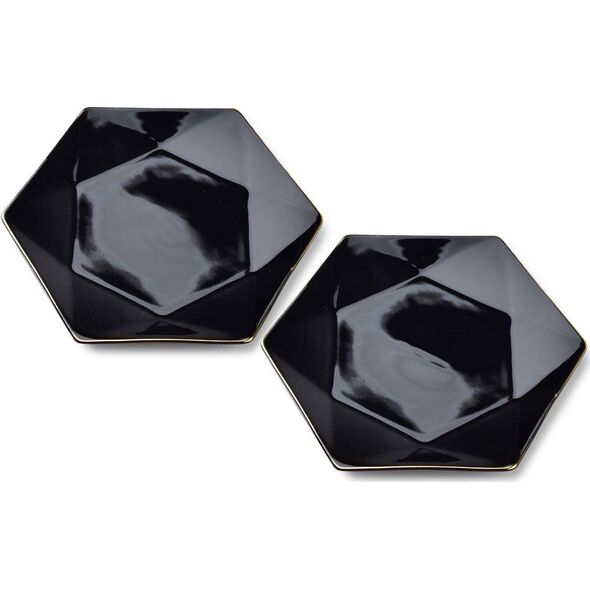 Affek Design RALPH BLACK Kpl.2 talerzy deserowych 24,5cm x 21cm x h2cm