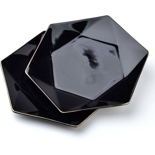 Affek Design RALPH BLACK Kpl.2 talerzy deserowych 24,5cm x 21cm x h2cm