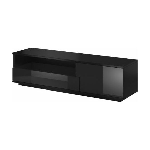 Cama Meble Szafka RTV MUZA 138/40/41 czarny/ czarny połysk