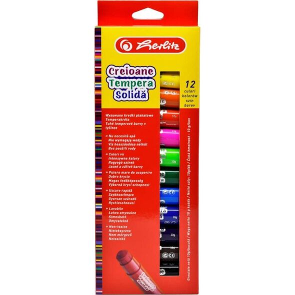 Herlitz Kredki plakatowe w sztyfcie farby 12 kolor HERLITZ