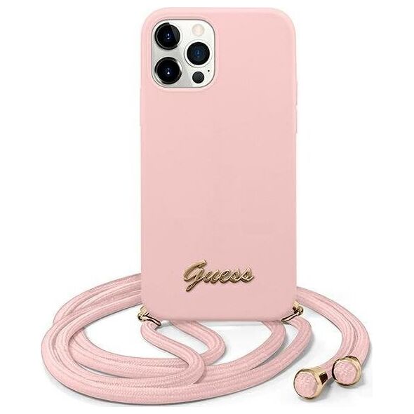 Guess Etui Guess GUHCP12LLSCLMGLP Apple iPhone 12 Pro Max różowy/pink hardcase Metal Logo Cord
