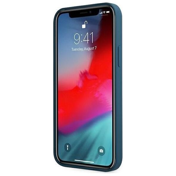 Guess Etui Guess GUHCP12LLSLMGBL Apple iPhone 12 Pro Max niebieski/blue hardcase Metal Logo Script