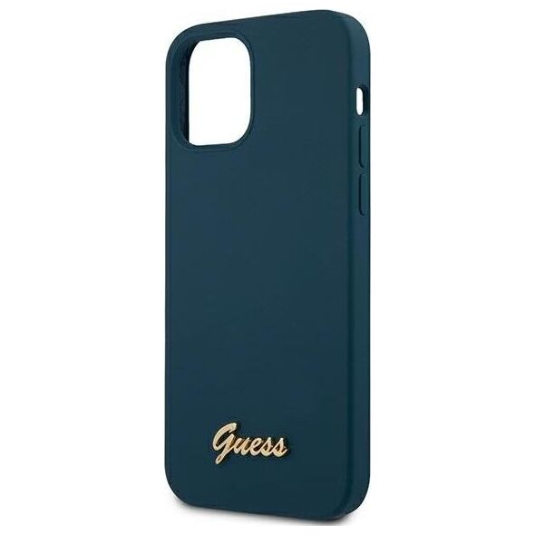 Guess Etui Guess GUHCP12LLSLMGBL Apple iPhone 12 Pro Max niebieski/blue hardcase Metal Logo Script