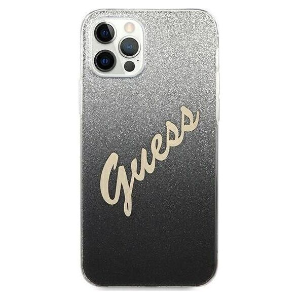 Guess Etui Guess GUHCP12LPCUGLSBK Apple iPhone 12 Pro Max czarny/black hardcase Glitter Gradient Script