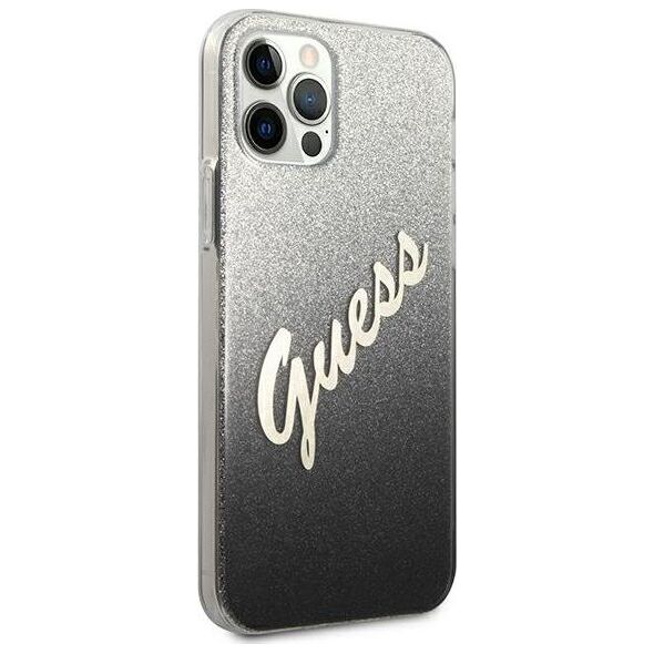 Guess Etui Guess GUHCP12LPCUGLSBK Apple iPhone 12 Pro Max czarny/black hardcase Glitter Gradient Script