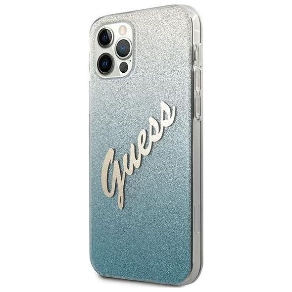 Guess Etui Guess GUHCP12LPCUGLSBL Apple iPhone 12 Pro Max niebieski/blue hardcase Glitter Gradient Script