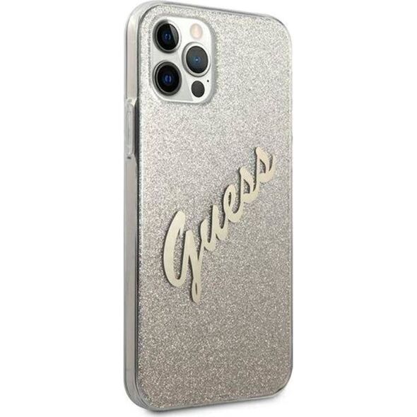 Guess Etui Guess GUHCP12LPCUGLSGO Apple iPhone 12 Pro Max złoty/gold hardcase Glitter Gradient Script