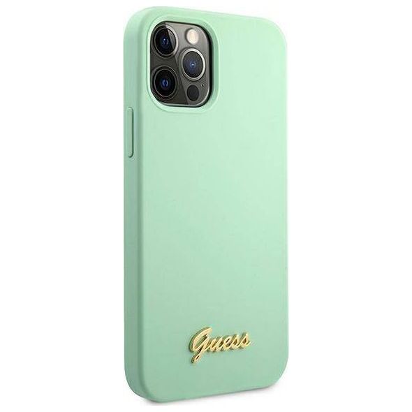 Guess Etui Guess GUHCP12MLSLMGGN Apple iPhone 12/12 Pro zielony/green hardcase Metal Logo Script