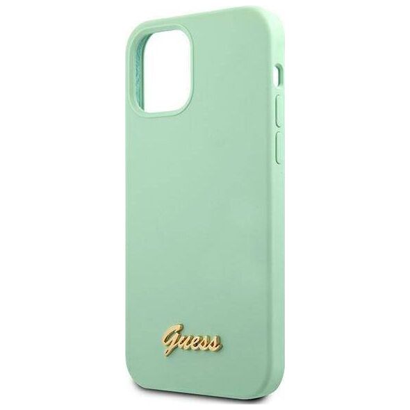 Guess Etui Guess GUHCP12MLSLMGGN Apple iPhone 12/12 Pro zielony/green hardcase Metal Logo Script