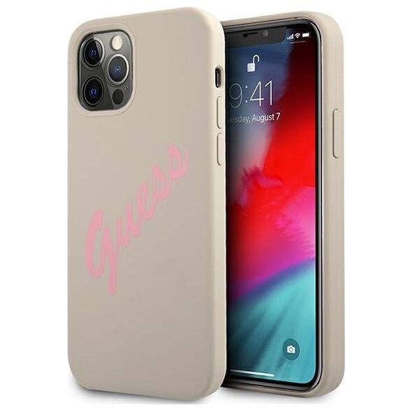 Guess Etui Guess GUHCP12MLSVSGP Apple iPhone 12/12 Pro szaro różowy/grey pink hardcase Silicone Vintage