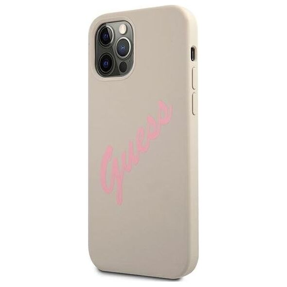 Guess Etui Guess GUHCP12MLSVSGP Apple iPhone 12/12 Pro szaro różowy/grey pink hardcase Silicone Vintage