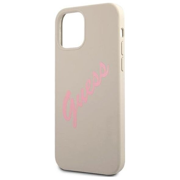 Guess Etui Guess GUHCP12MLSVSGP Apple iPhone 12/12 Pro szaro różowy/grey pink hardcase Silicone Vintage