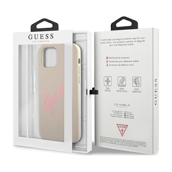 Guess Etui Guess GUHCP12MLSVSGP Apple iPhone 12/12 Pro szaro różowy/grey pink hardcase Silicone Vintage