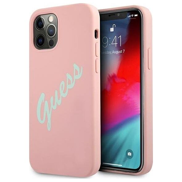 Guess Etui Guess GUHCP12MLSVSPG Apple iPhone 12/12 Pro różowo zielony/green pink hardcase Silicone Vintage