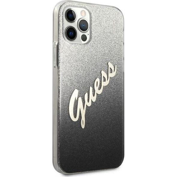 Guess Etui Guess GUHCP12MPCUGLSBK Apple iPhone 12/12 Pro czarny/black hardcase Glitter Gradient Script