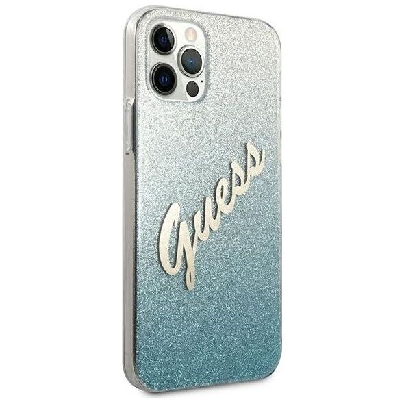 Guess Etui Guess GUHCP12MPCUGLSBL Apple iPhone 12/12 Pro niebieski/blue hardcase Glitter Gradient Script